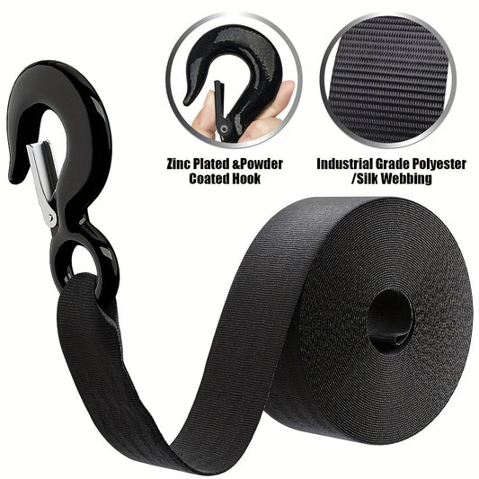 Boat Trailer Winch Strap – Heavy-Duty with Hook, 12000 lbs