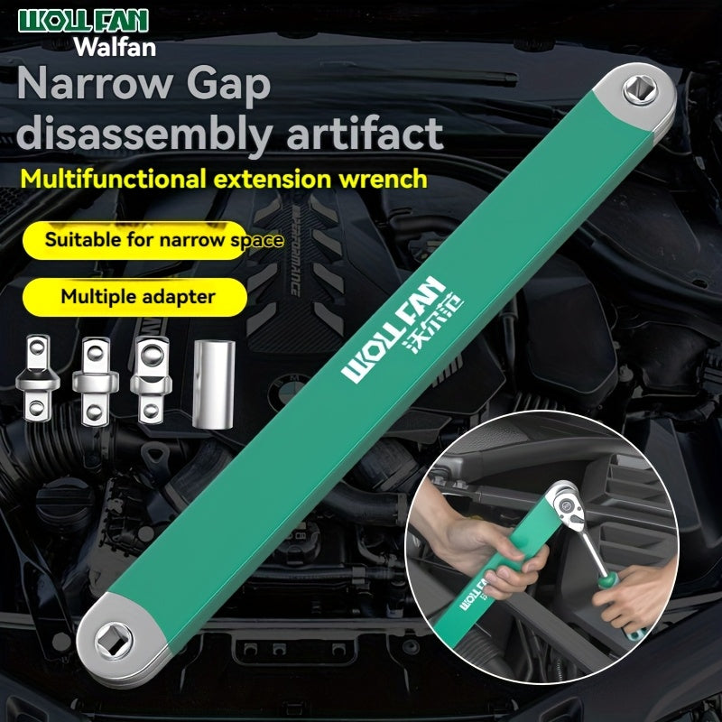 2-in-1 Extension Wrench – Ratchet with Sockets
