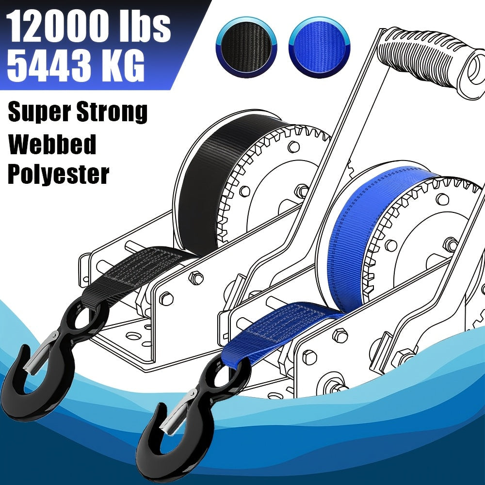 Boat Trailer Winch Strap – Heavy-Duty with Hook, 12000 lbs