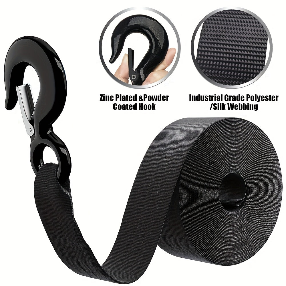 Boat Trailer Winch Strap – Heavy-Duty with Hook, 12000 lbs