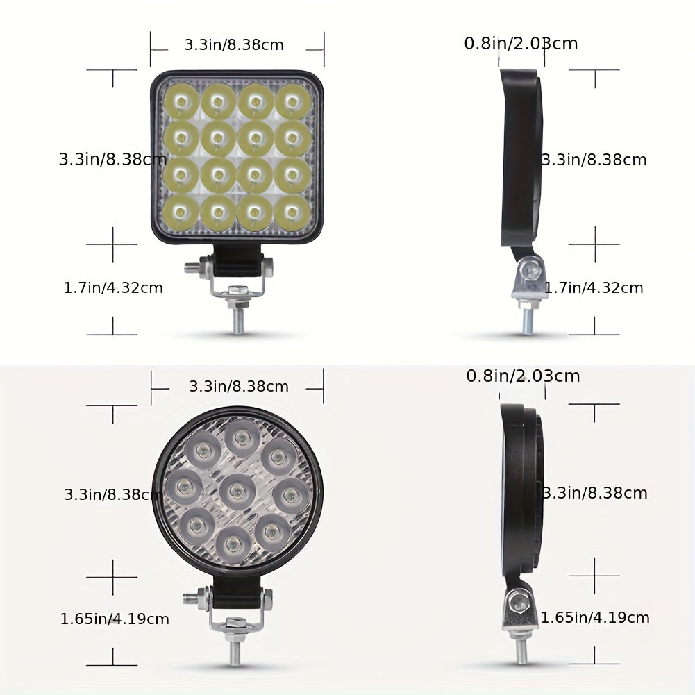 LED Work Lights 4-Pack – 3.3" Spotlight 12/24V