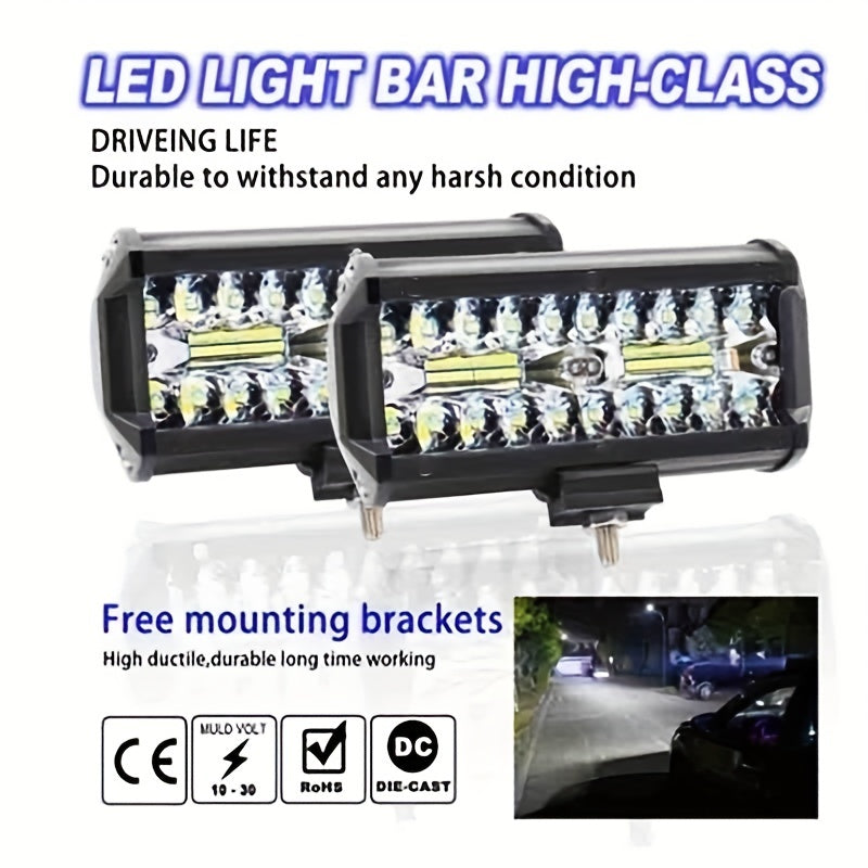 Work Light Bar 120W – 7 LED Spot & Flood