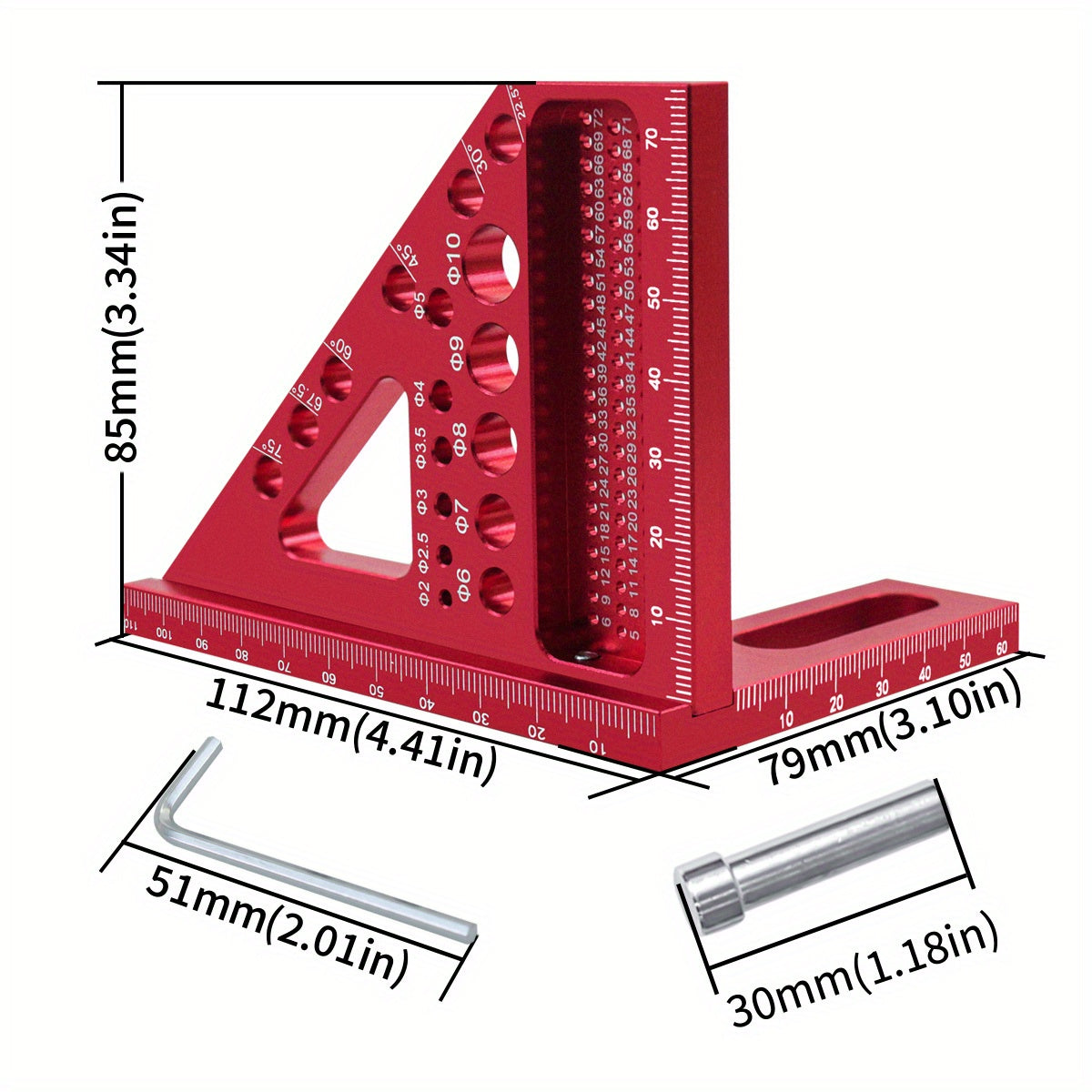 3D Carpenter's Square – Angle Ruler with Scriber