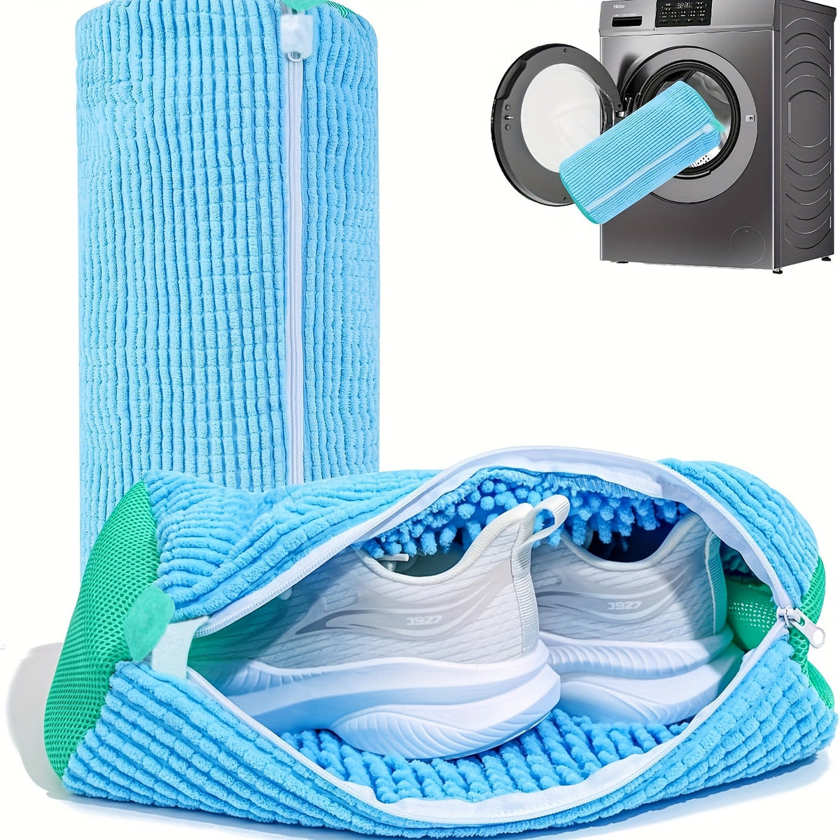 Blue shoe wash bag