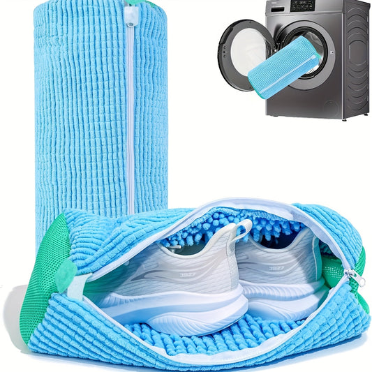 Blue shoe wash bag