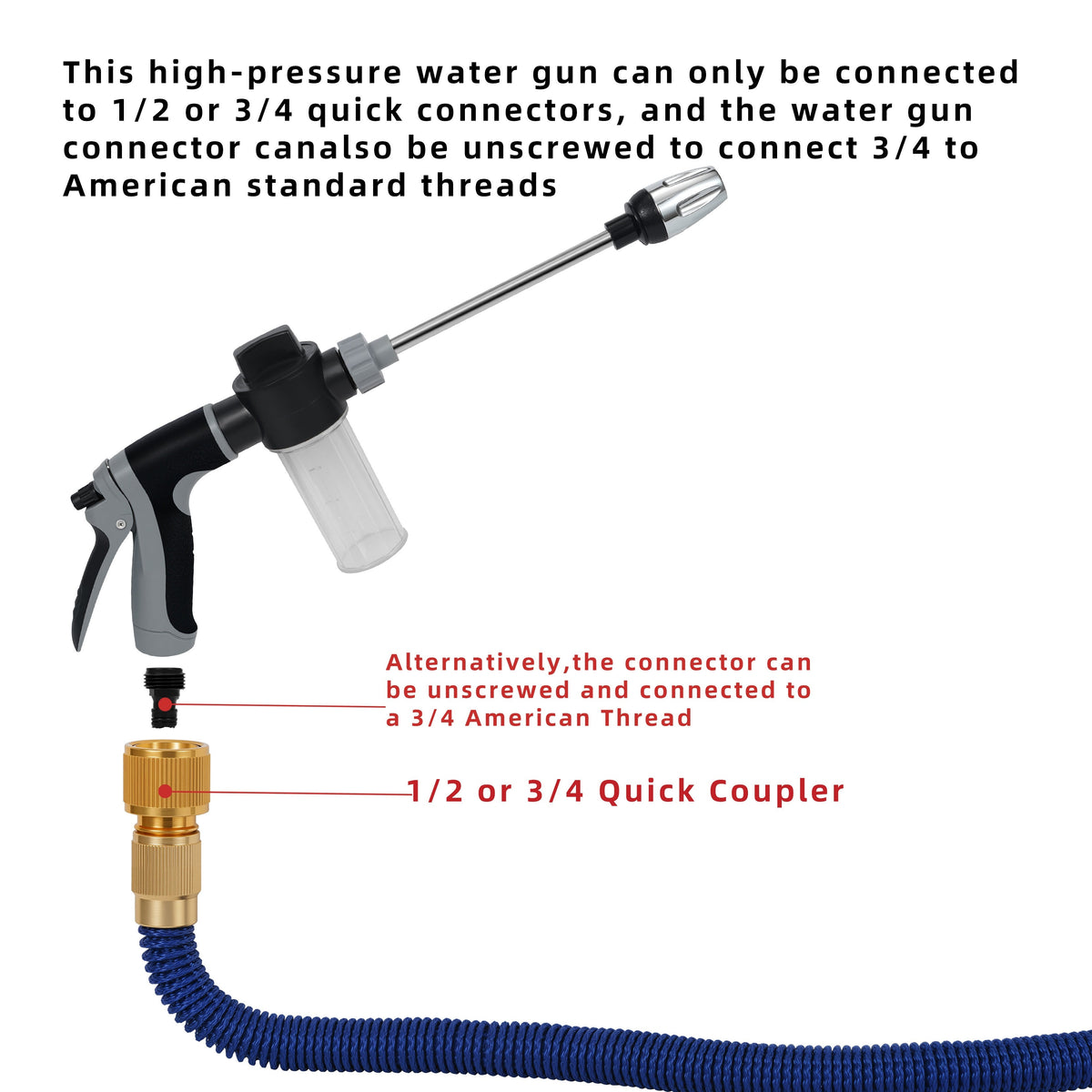 High-Pressure Car Wash Gun – Adjustable Hose Nozzle