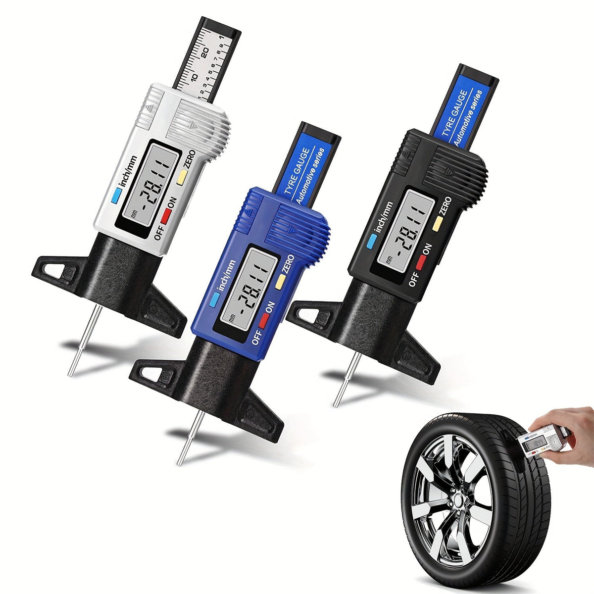 Digital Tyre Tread Depth Gauge – LCD Display