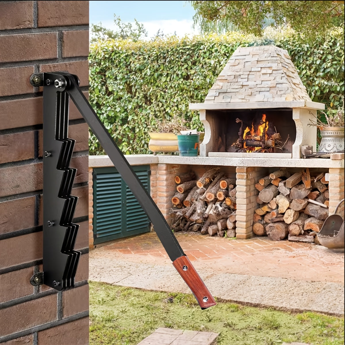 Manual Log Splitter – Wall-Mounted Cast Iron