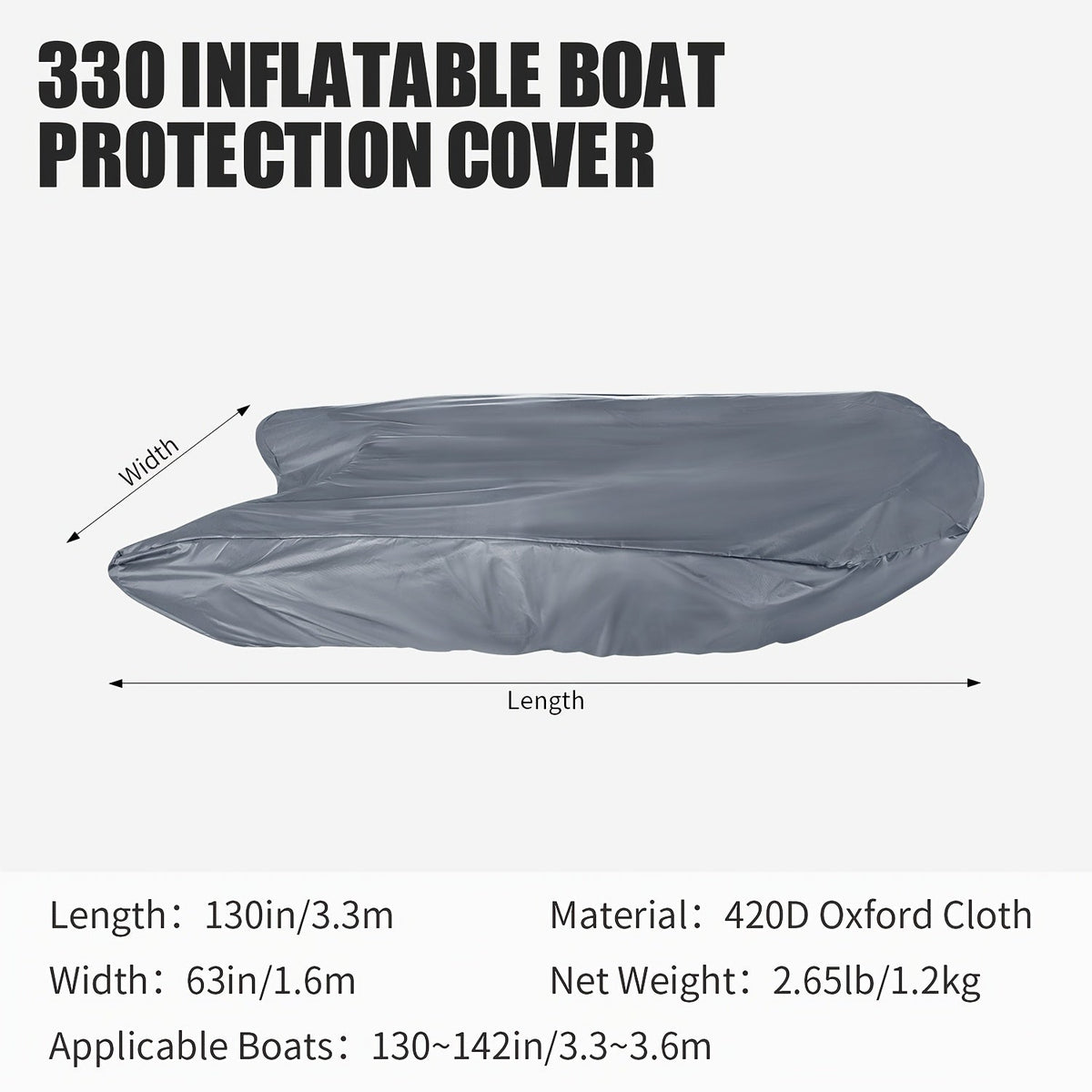 Boat Cover 420D – Heavy-Duty Protection for Inflatable Boats