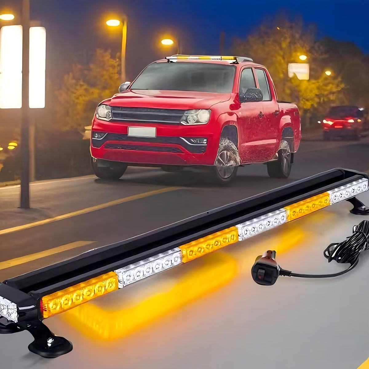 Warning Light Bar 38" – Amber/White for Trucks
