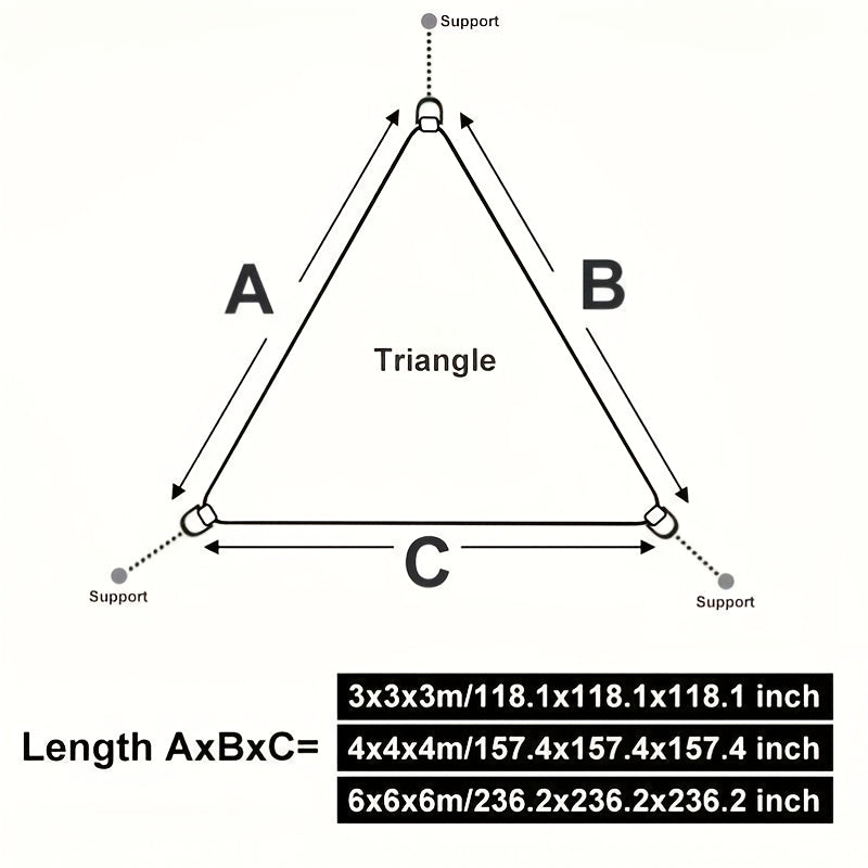 Sun sail set up in the garden