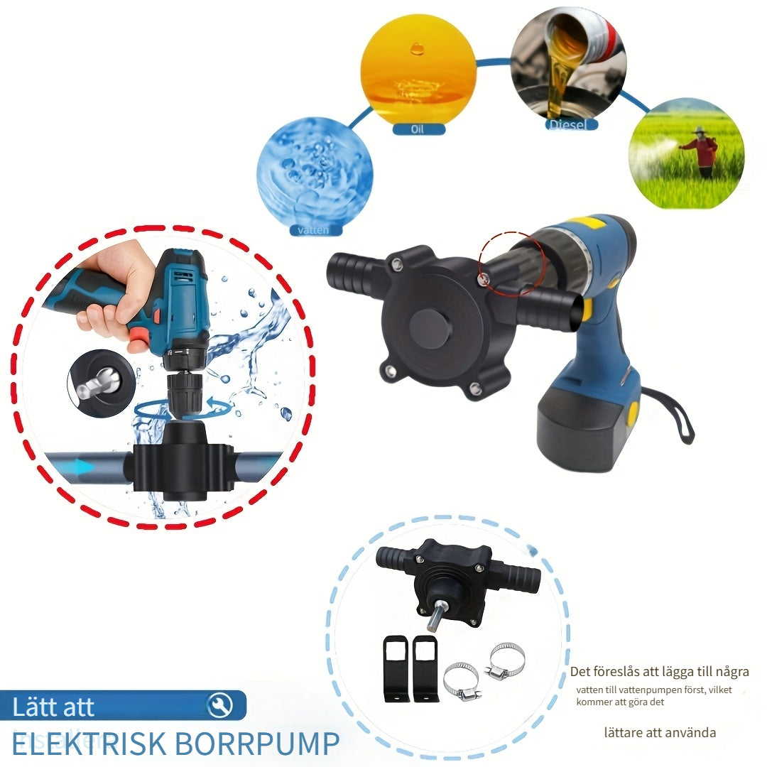 Manual Fluid Pump – Drill-Powered Transfer & Suction Pump