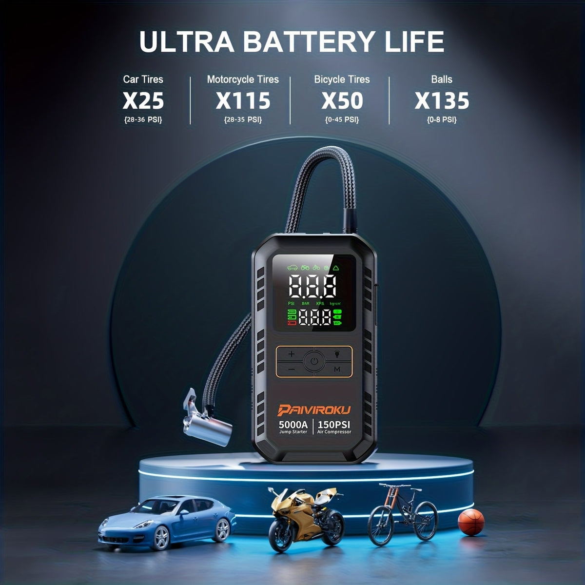 Jump starter LCD display