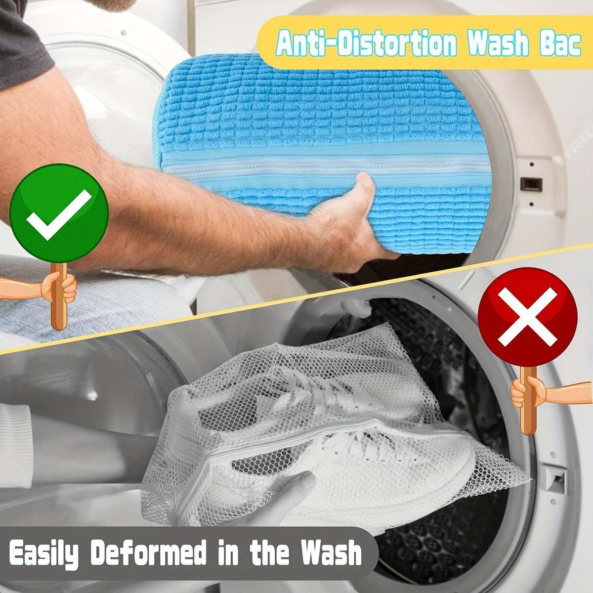 Shoe wash bag in use