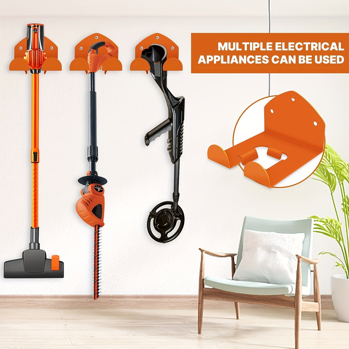 Strimmer held by wall mount