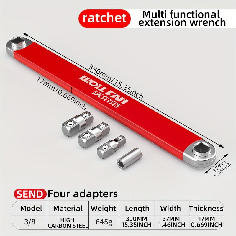 2-in-1 Extension Wrench – Ratchet with Sockets