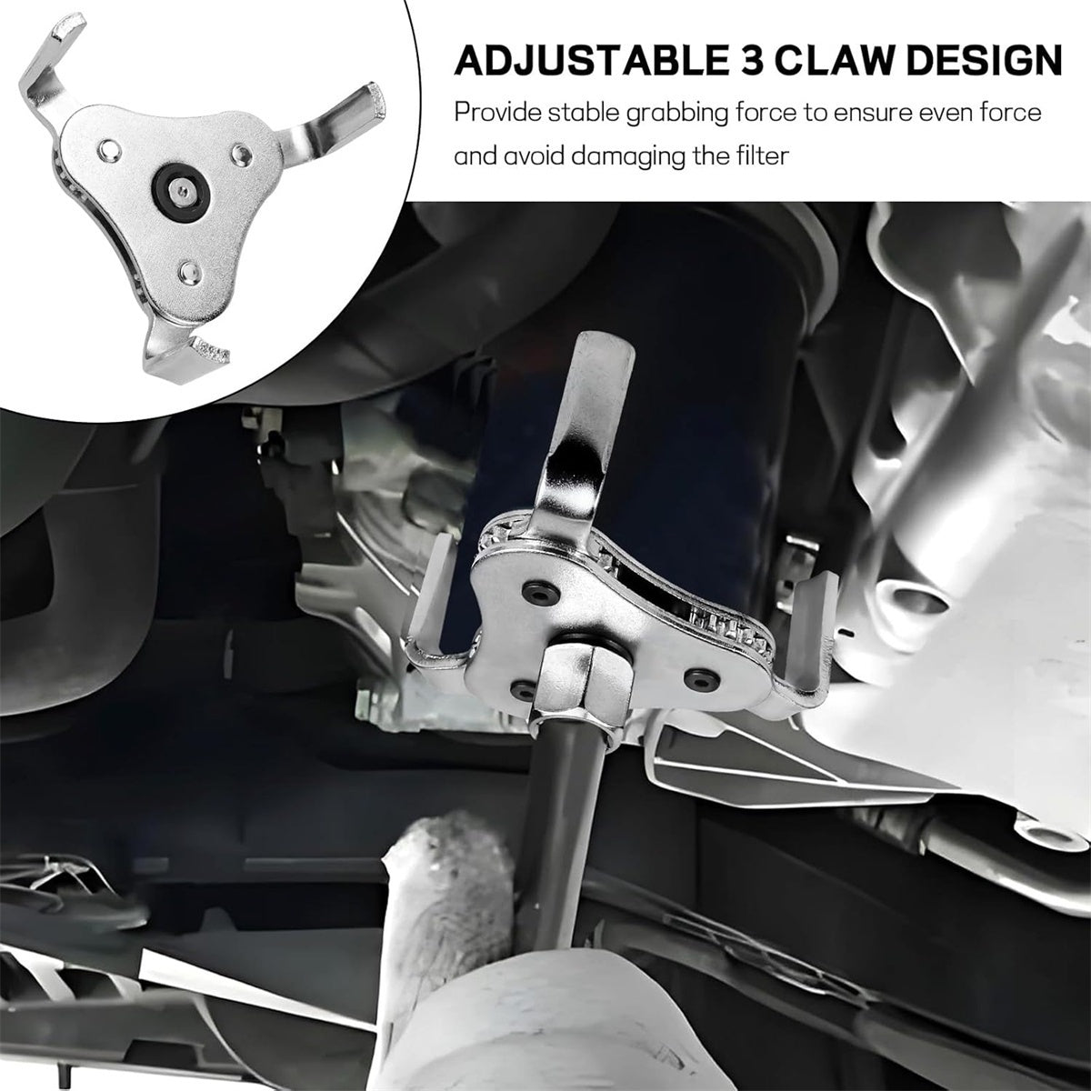 3-Jaw Oil Filter Wrench – Adjustable