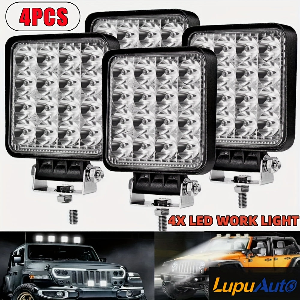 LED Work Lights 4-Pack – 3.3" Spotlight 12/24V