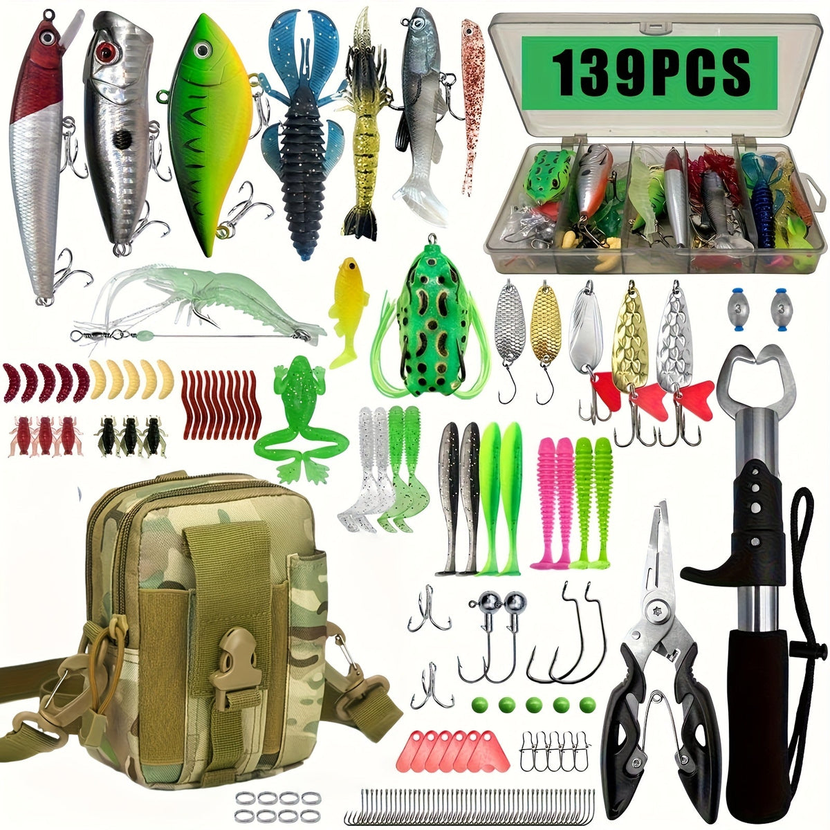 Fishing set with waist bag