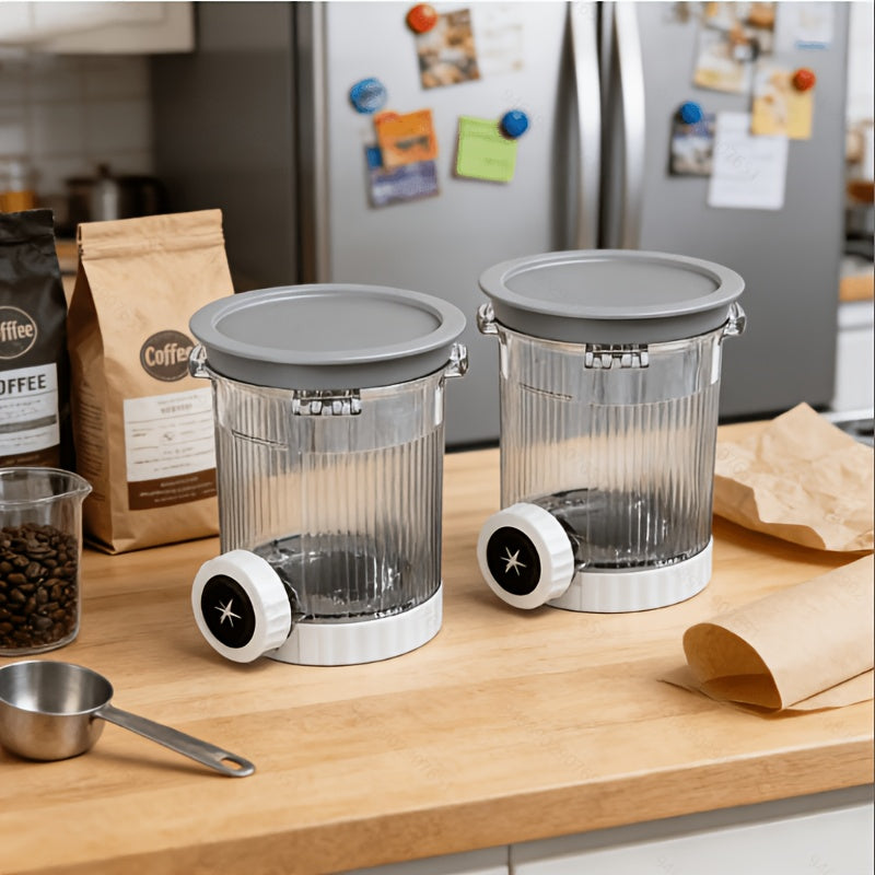 The two ice cream pint jars with lids on the kitchen worktop