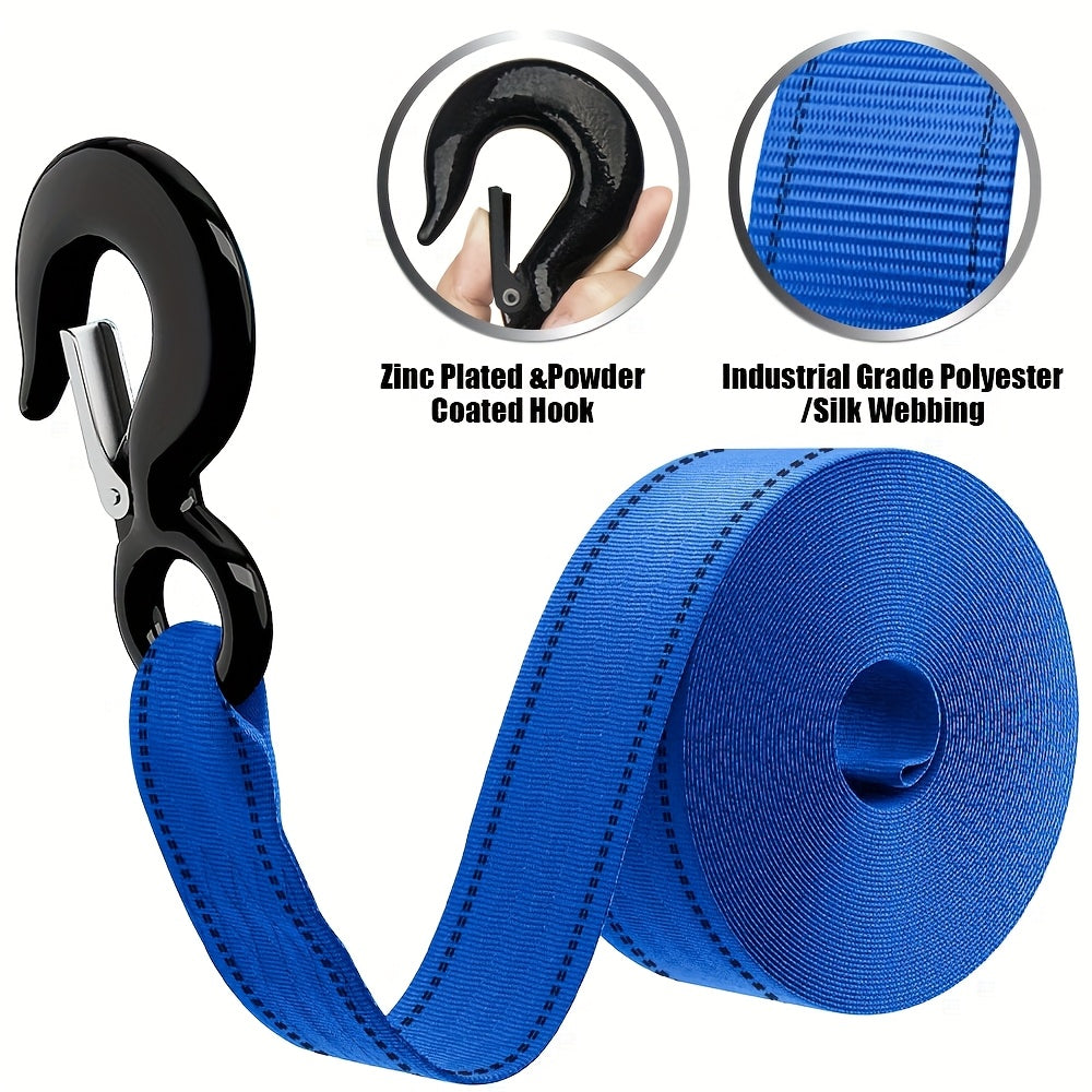 Boat Trailer Winch Strap – Heavy-Duty with Hook, 12000 lbs