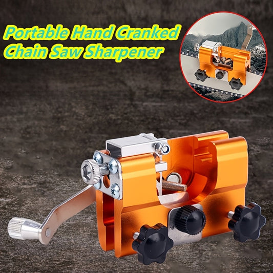 Hand-crank chain sharpener