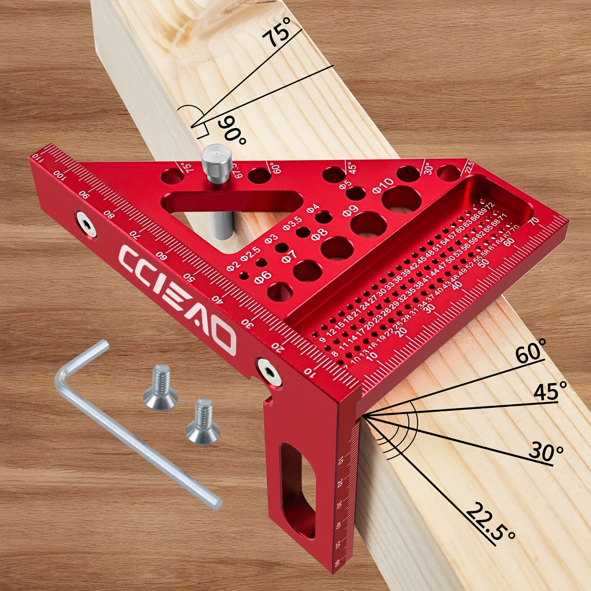 3D Carpenter's Square – Angle Ruler with Scriber