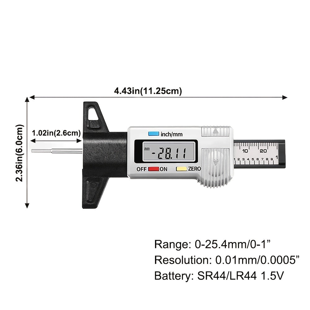 Digital Tyre Tread Depth Gauge – LCD Display