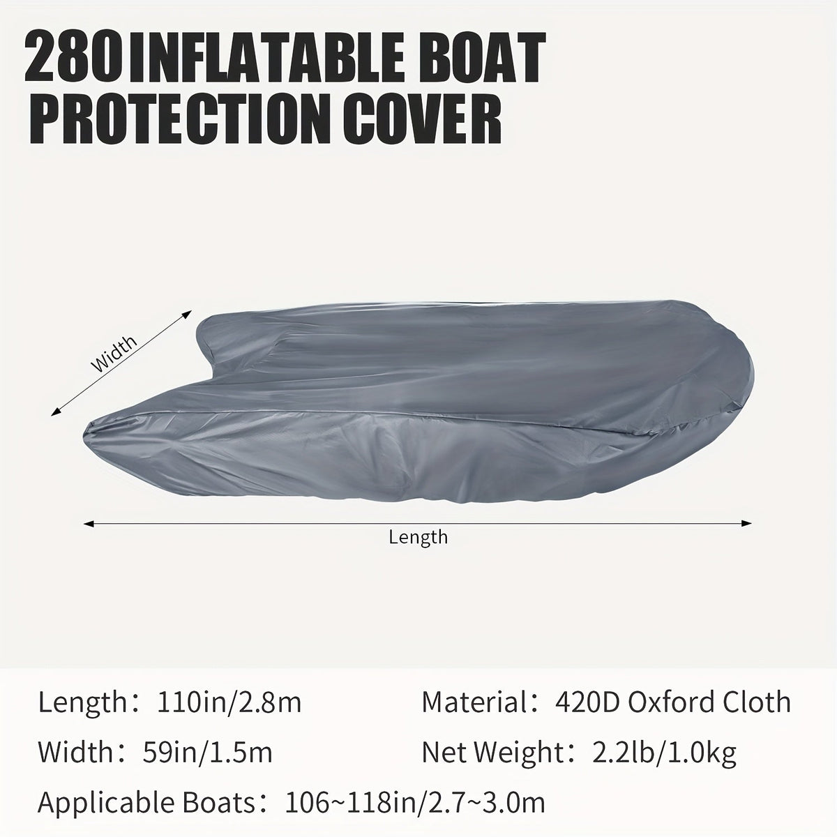 Boat Cover 420D – Heavy-Duty Protection for Inflatable Boats