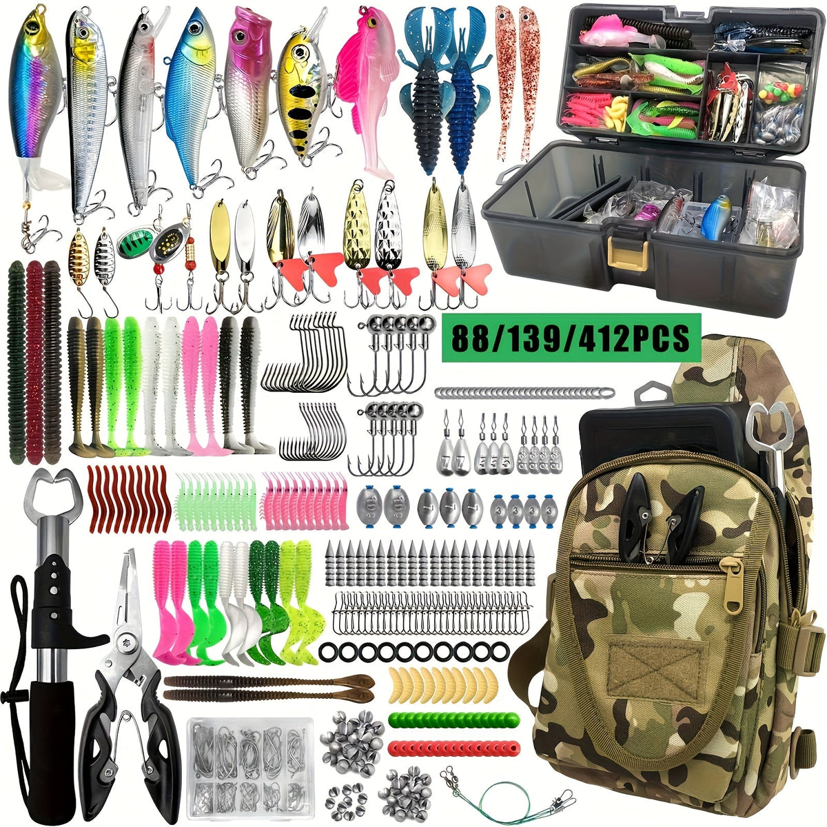 Fishing set with storage box