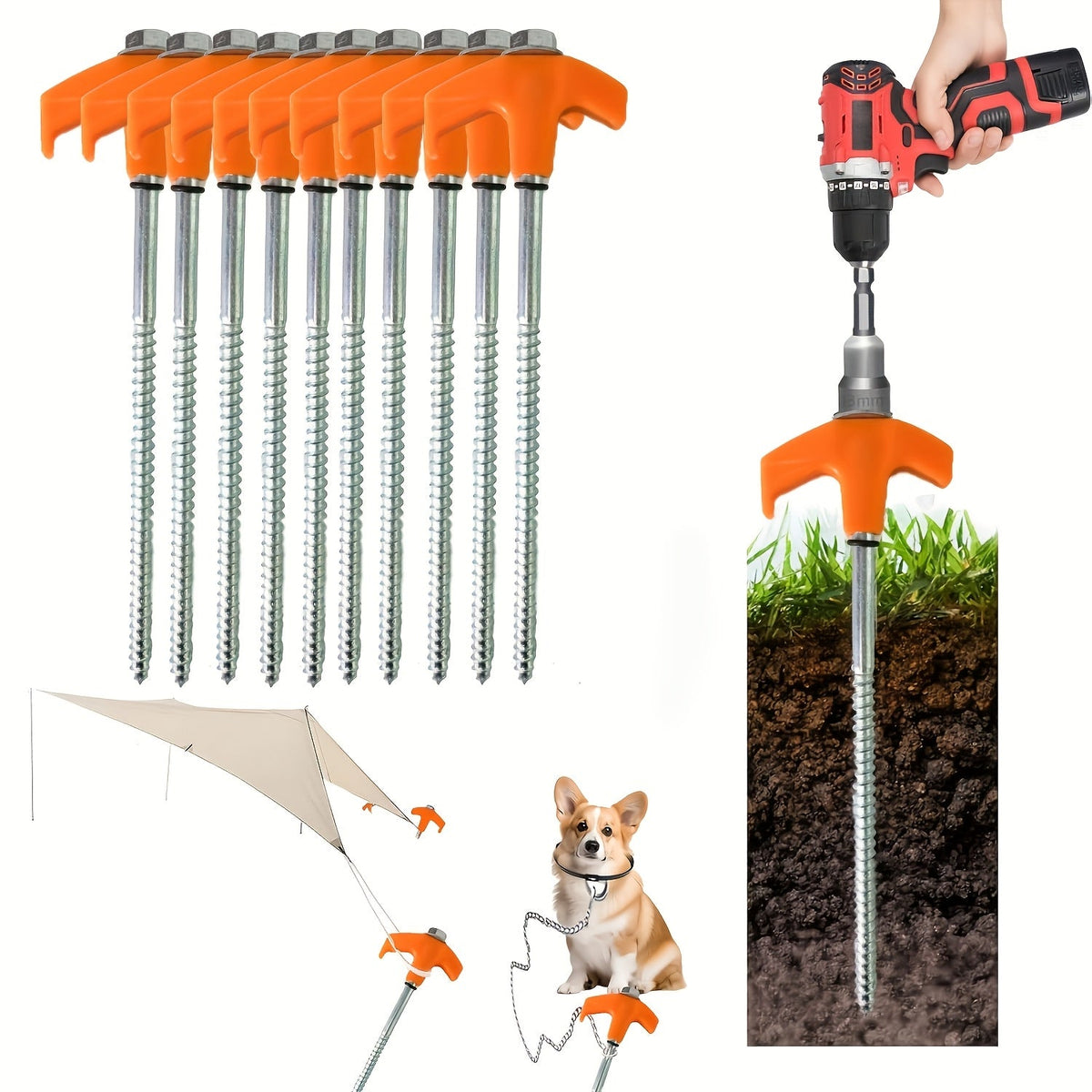 Screw tent pegs