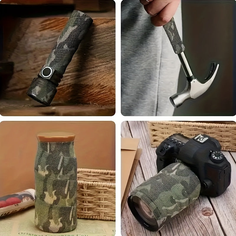 The wrap on a torch, tool, flask and camera