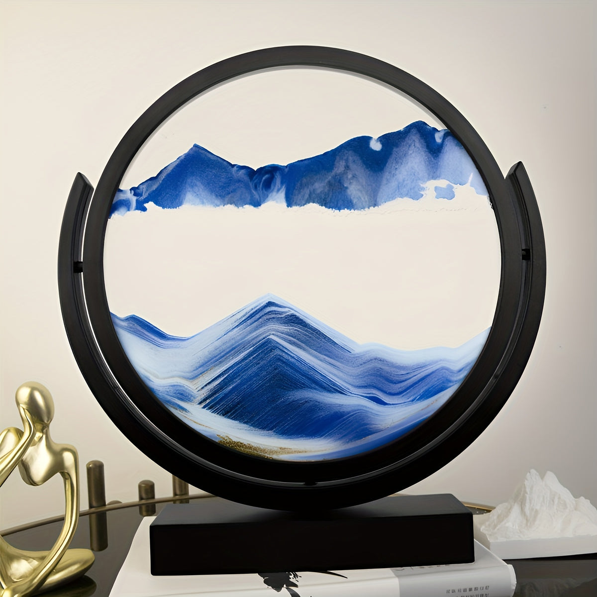 The sand art in blue